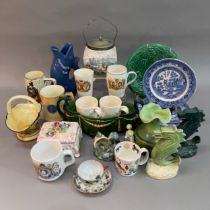 A quantity of vintage ceramics including Plymouth Gin gluggle jug, a Peter Wall Big Top Wedgwood