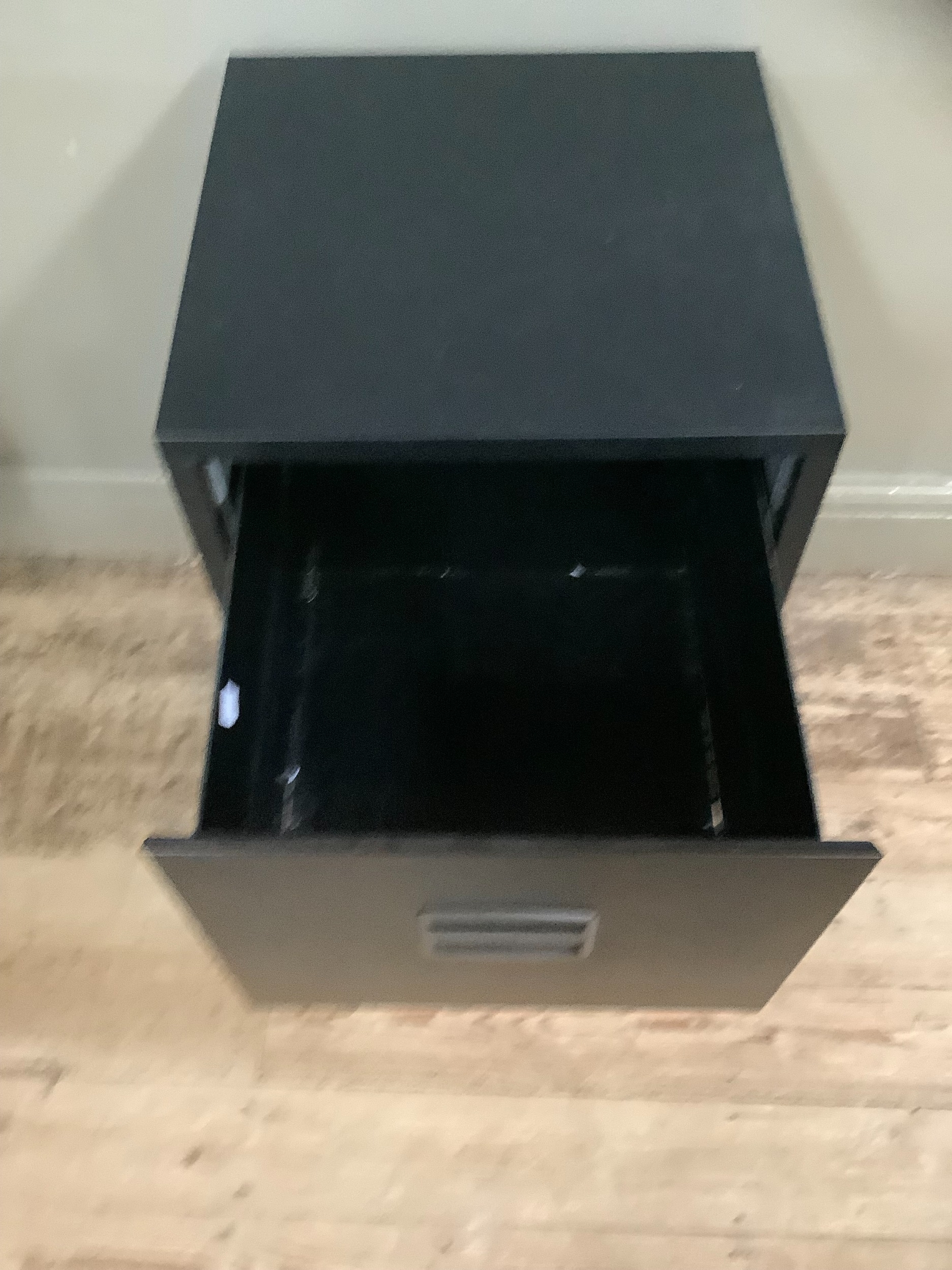 A black two drawer metal filing cabinet - Image 2 of 2