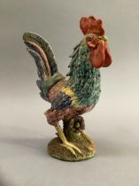 A Basil Matthews figure of a cockerel, signed and dated to base, 26 with sticker, 17cm high (at