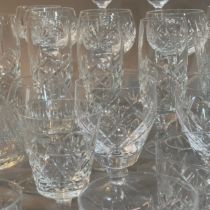 A collection of glass including hocks, tumblers, wines etc