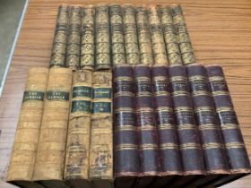 Waverley Novels Melrose edition, pub Caxton London, quarter calf with gilt titles, ten vols together