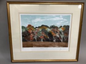 By and after Jean Mildson, Autumn Trees, colour lithograph, 6/16 signed and titled in pencil to