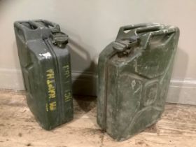 A pair of jerrycans