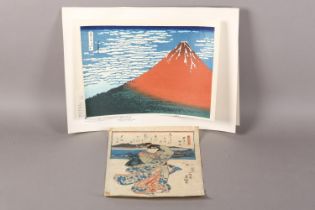 AFTER HOKUSAI KATSUSHIEKA (1760-1849), GAIFU KAISEI - SOUTH WIND, CLEAR SKY, woodblock print on