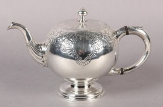 A GEORGE II SCOTTISH SILVER BULLET TEAPOT, Edinburgh 1748 for James Mitchell I embossed with