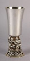 A LINCOLN CATHEDRAL SILVER GOBLET NO 251/700, commissioned to commemorate in 1980, the 7th centenary