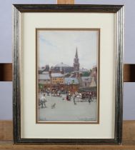 PATRICK DOWNIE RWS (Scottish 1854-1945), Paisley Market Square, pastel and gouache, signed to