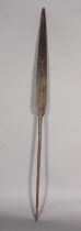 A TRIBAL PADDLE with carved and pierced decoration, 181cm
