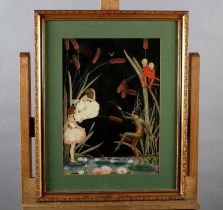 EDYTHE BOWYER (19th/20th century), Fairyfolk amongst bull rushes, watercolour and gouache, signed to