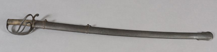 A CAVALRY TROOPER'S SABRE 1853 PATTERN 35.5'', flat backed, backed with single fuller, double