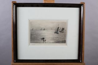 WILLIAM LIONEL WYLLIE RA RWS (1851-1931), The Last Catch of the Day, black and white etching, signed