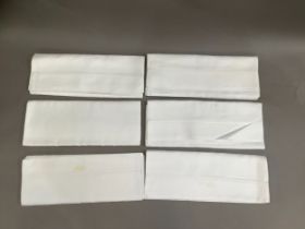 Three pairs of two row cord linen sheets, single size, unused