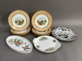 A collection of ten 19th century cabinet plates, each hand painted to the centre with a landscape