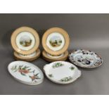 A collection of ten 19th century cabinet plates, each hand painted to the centre with a landscape