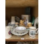 A quantity of ceramics comprising floral and gilt plates, Portmeirion Botanic Garden ramekins and