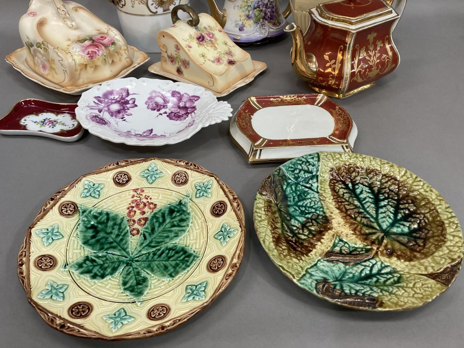 A collection of ceramics comprising two Royal Worcester style cheese dishes and covers, a Noritake - Image 3 of 3