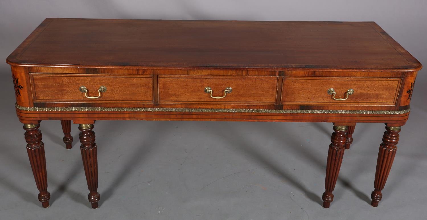 A George IV mahogany and rosewood crossbanded square piano, now converted to a side table, having - Image 7 of 7