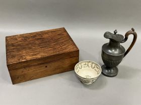 A 19th century walnut box, the interior with label with the following inscription: 'This work box