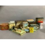 A collection of 1930's and later printed tins including Yeatman & Co Ltd, Dolly Varden Toffees and