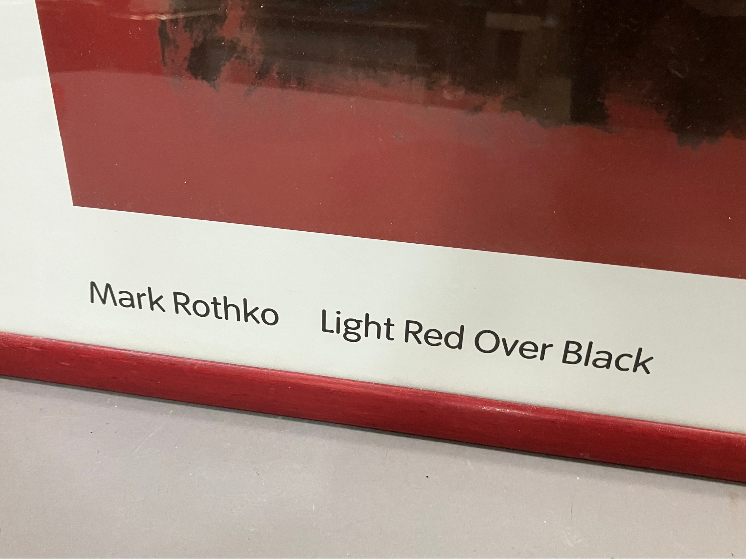 After Mark Rothko 'Light red over black', print, overall with frame 83cm x 63cm - Image 2 of 2