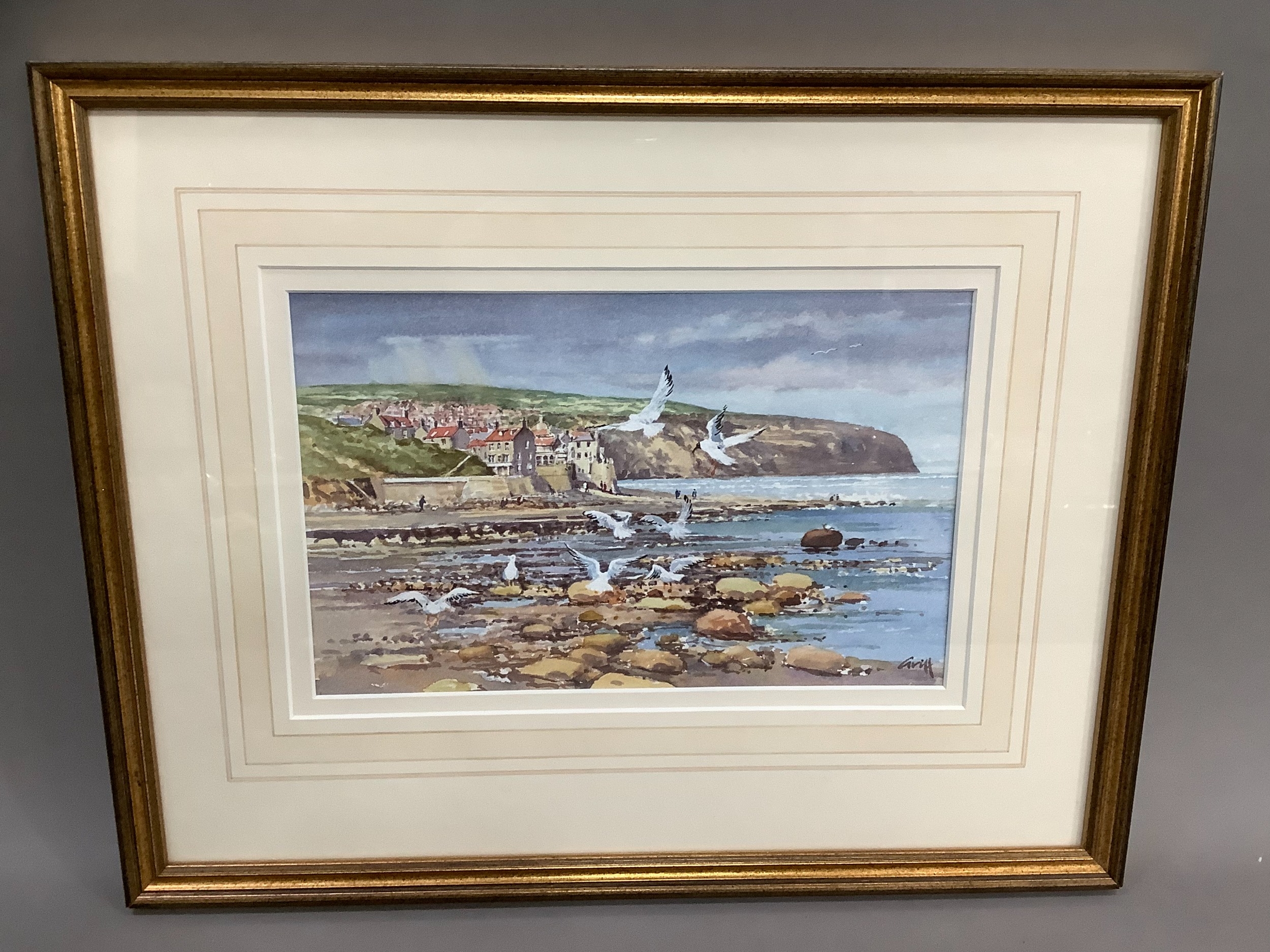 George Griff Griffiths (1939-2017) Robin Hood’s bay, watercolour, signed to lower right, 16.5cm x