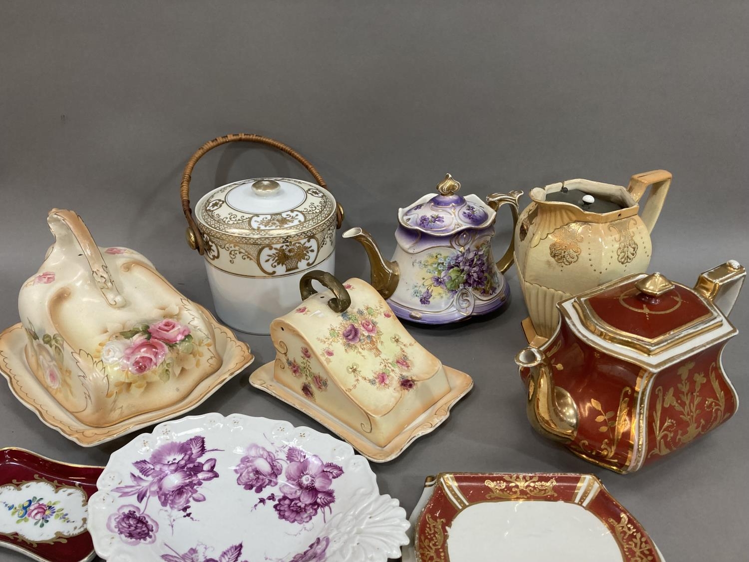 A collection of ceramics comprising two Royal Worcester style cheese dishes and covers, a Noritake - Image 2 of 3