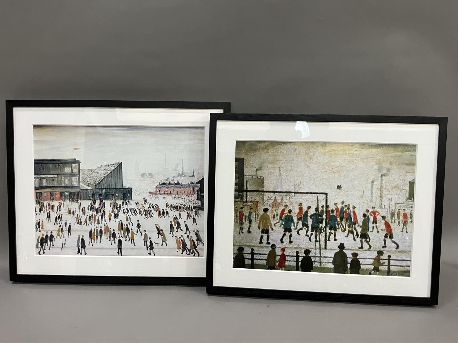 Two King and Mcgaw colour prints after Lowry 'Going to the match' and 'The Football Match', with