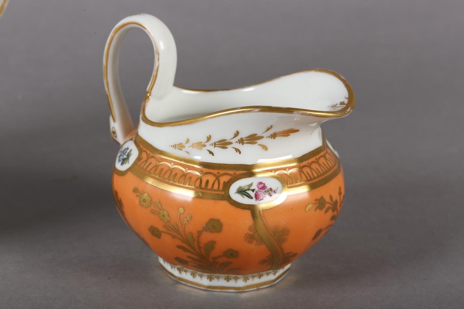 An 18th century teapot, the lid having an acorn gilt finial, the fluted body of barrel shape painted - Image 4 of 9