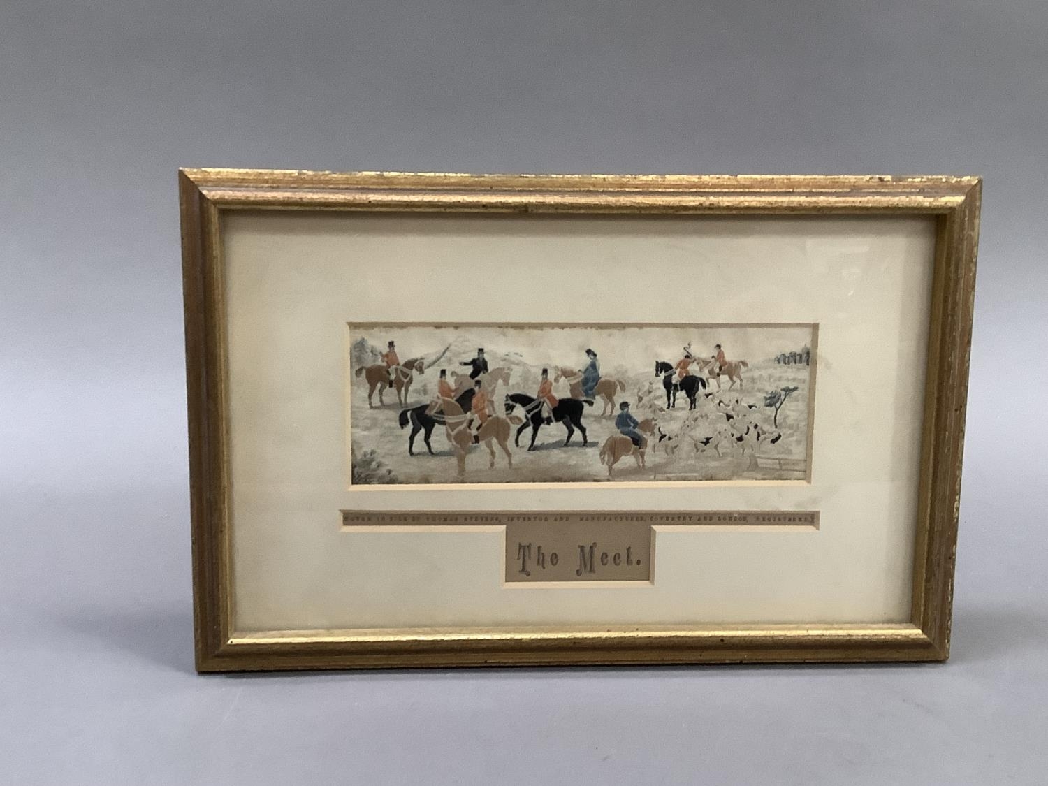 A Stevengraph 'The Meet', 16cm x 24cm overall with frame