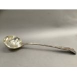 A Victorian silver soup ladle, London 1894 for Daniel and John Wellby, Kings pattern, approximate