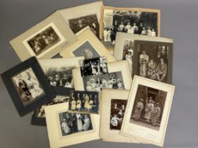 A collection of twelve late 19th / early 20th century wedding photographs, both in studios and