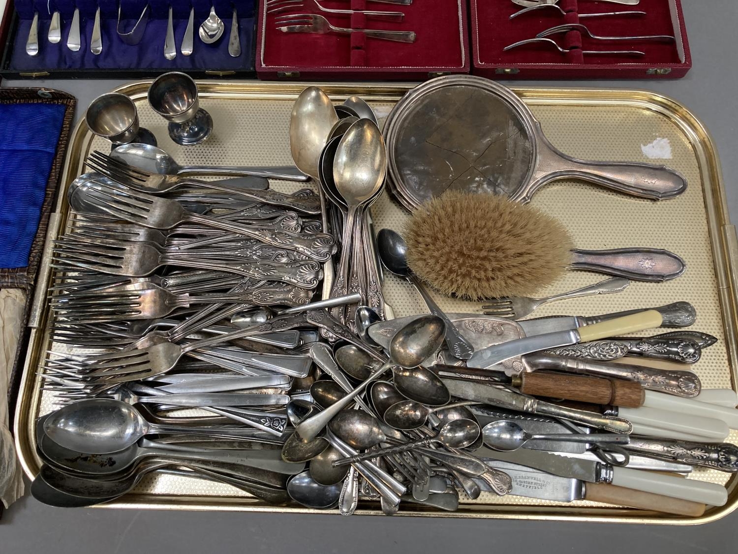 A collection of silver plated and stainless steel flatware including four cased sets - Image 2 of 4