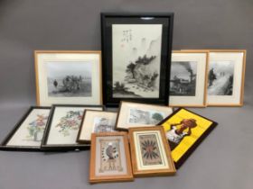 Three black and white photographs after Sidney Smith from the Beck Isle museum collection, ploughing