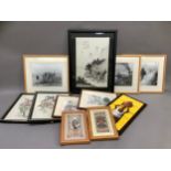 Three black and white photographs after Sidney Smith from the Beck Isle museum collection, ploughing