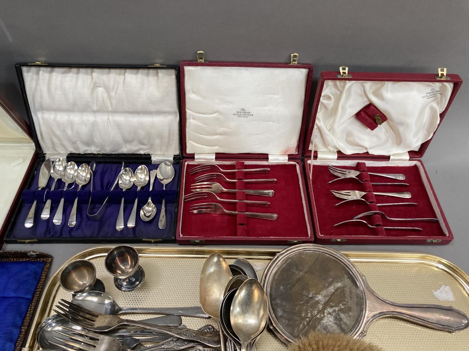 A collection of silver plated and stainless steel flatware including four cased sets - Image 3 of 4