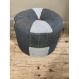 A Harris tweed upholstered pouffe, 60cm x 40cm