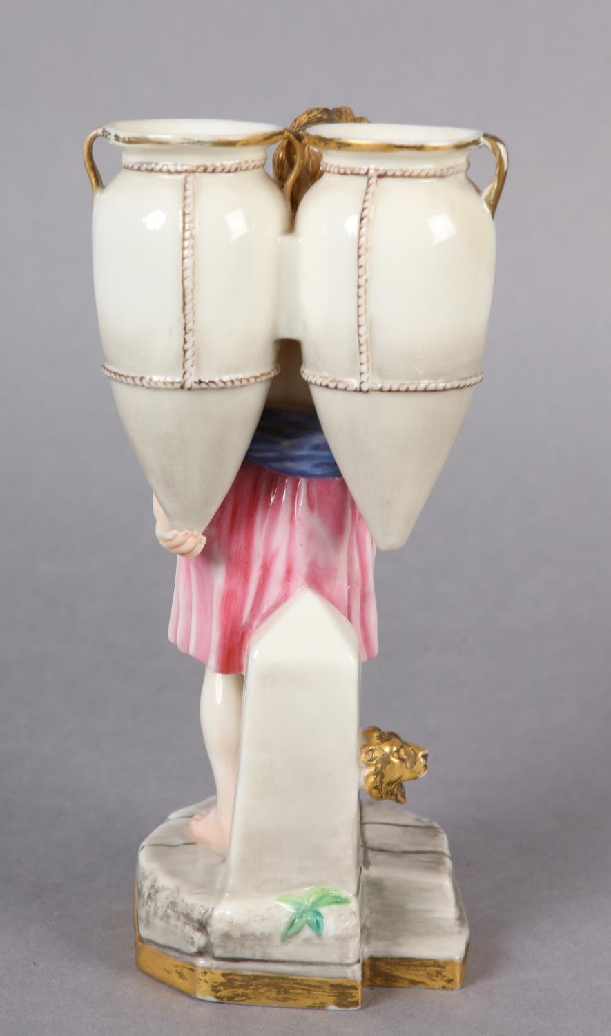 A Royal Worcester figure of a classical male water carrier carrying two amphora vases on his back, - Image 7 of 7