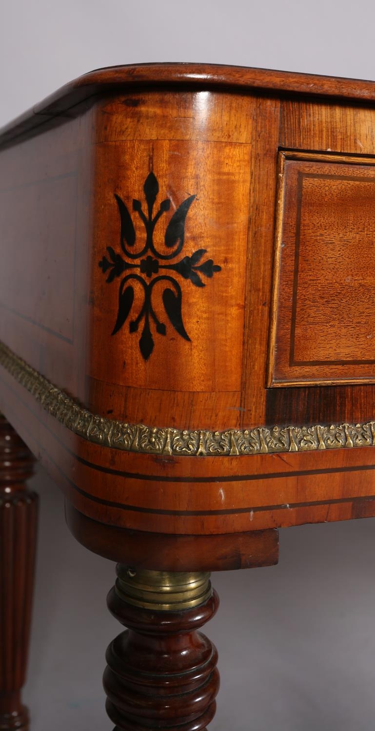 A George IV mahogany and rosewood crossbanded square piano, now converted to a side table, having - Image 6 of 7