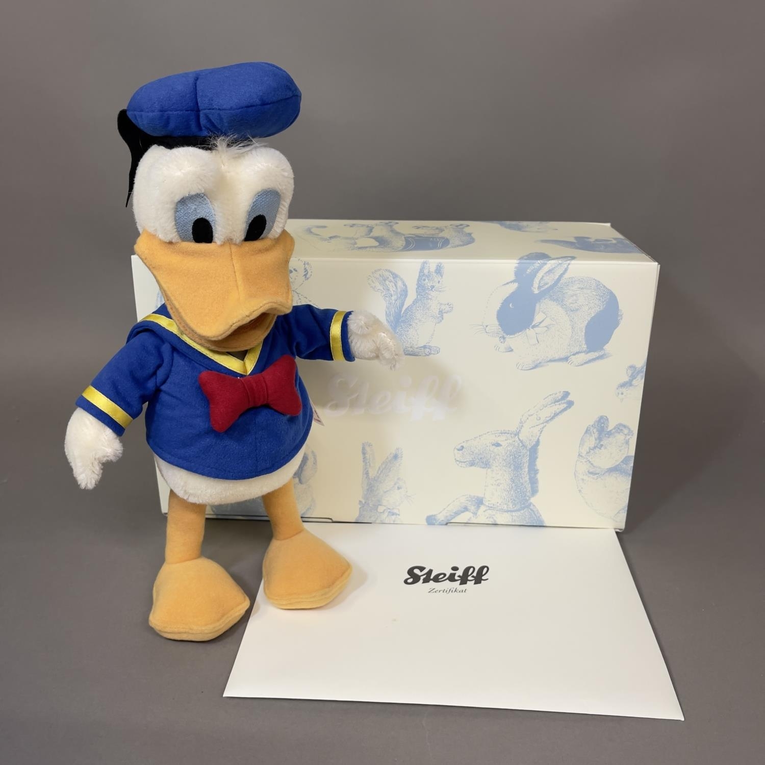 A Steiff mohair plush figure Disney’s cartoon character ‘Donald Duck’, number 700 of 2000, 25cm