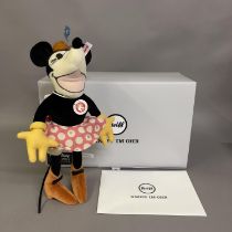 A Steiff velvet plush figure of Disney’s 1932 cartoon character ‘Minnie Mouse’, number 435 of