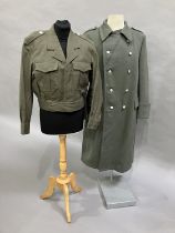 A Belgian 1967 Military battle dress blouse, PVBA Begetex together with a Belgian Military great