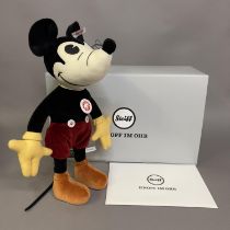 A Steiff velvet plush figure of Disney’s 1932 cartoon character ‘Mickey Mouse’, number 769 of