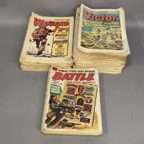 A collection of three comic titles, including Warlord issues 1-13, 16-24 and 26-37, Battle Picture