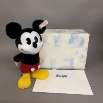 A Steiff mohair plush figure Disney’s cartoon character ‘Mickey Mouse’, number 1312 of 2000, 24cm