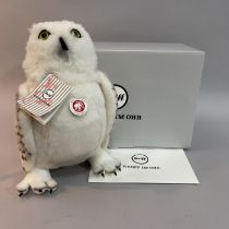 A Steiff mohair plush figure of Harry Potter’s pet snowy owl ‘Hedwig’, number 931 of 1500, 30cm