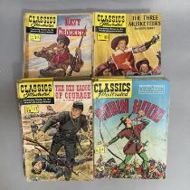 A collection of 1950s Classics Illustrated comics including issues; 1, 7, 17, 20, 22, 37, 54, 58,