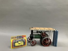 A Mamod Steam tractor TEIA together with a Lledo Del-Boy's Reliant Van, and two volumes The Fixed