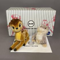 Two Steiff mohair plush figures of Disney’s cartoon characters ‘Bambi and Thumper’, number 364 of