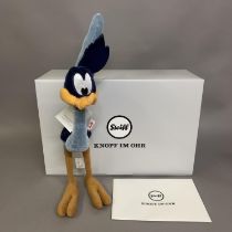 A Steiff mohair plush figure of Warner Bros Cartoon’s ‘Road Runner’, number 373 of 1500, 34cm