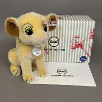 A Steiff mohair plush figure of Nala from Disney’s cartoon The Lion King, number 882 of 1994, 24cm